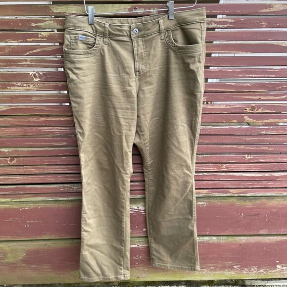 Kuhl Sim Straight Pants Womens Stretchable Mid-Rise Ankle Pant Green 14 Short - Picture 1 of 8